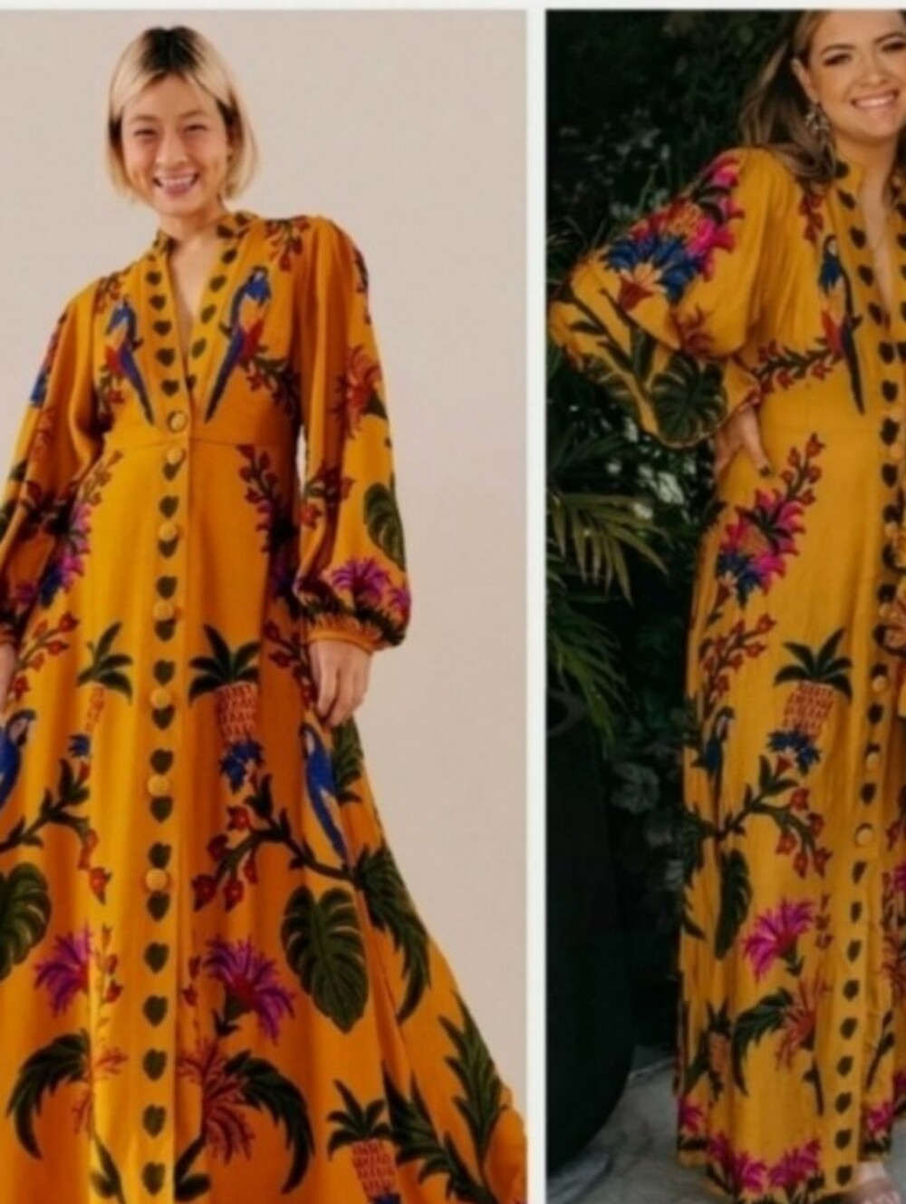 NWT FARM RIO | $285 Yellow Tropical Tapestry Maxi Dress - Picture 7 of 12